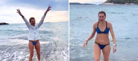 Ζέτα Δούκα: Αποχαιρέτησε το 2025 με βουτιά στη θάλασσα (vid)